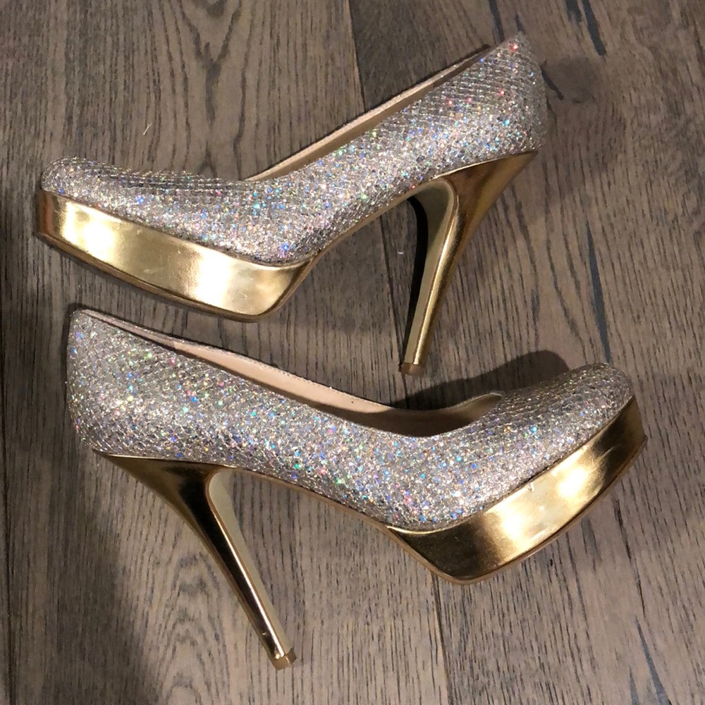 Silver and Gold Sparkly Pumps